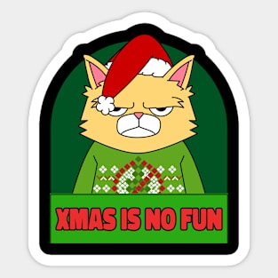 Cat funny, Christmas is no fun Sticker